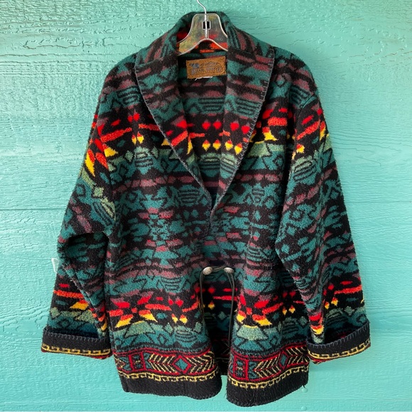 Vintage Bear Ridge Outfitters Southwestern Wool Jacket | Concho | Size Large - Picture 8 of 8